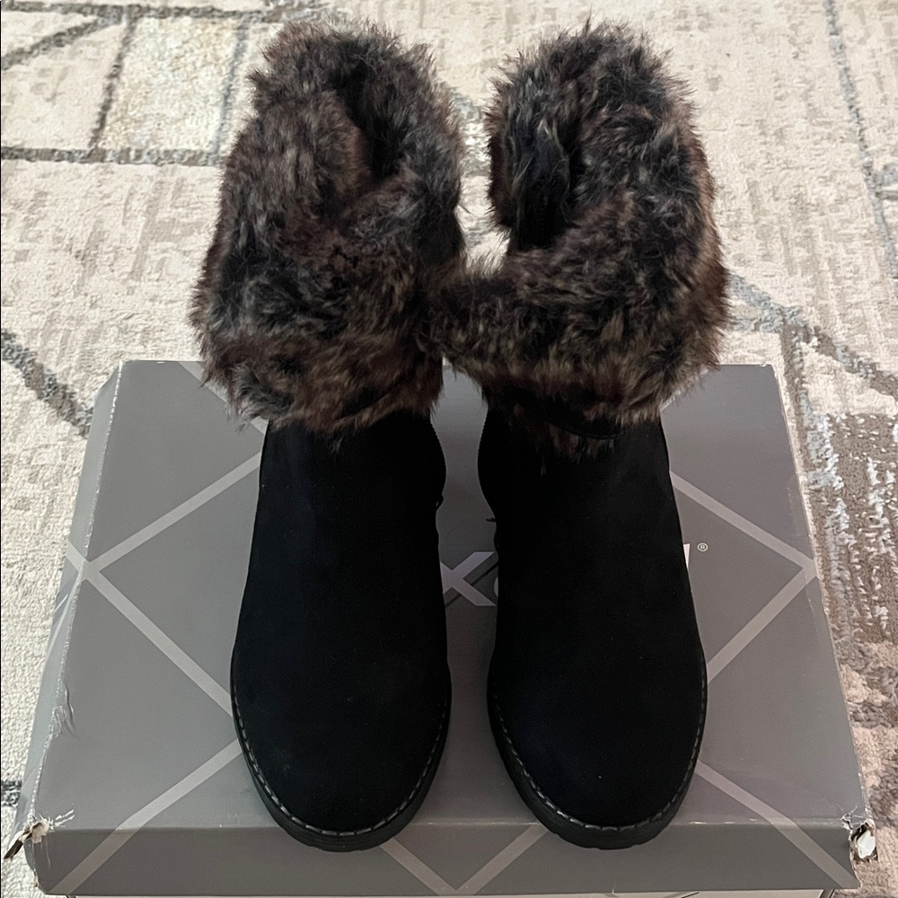 Women's Black Faux Fur Boots